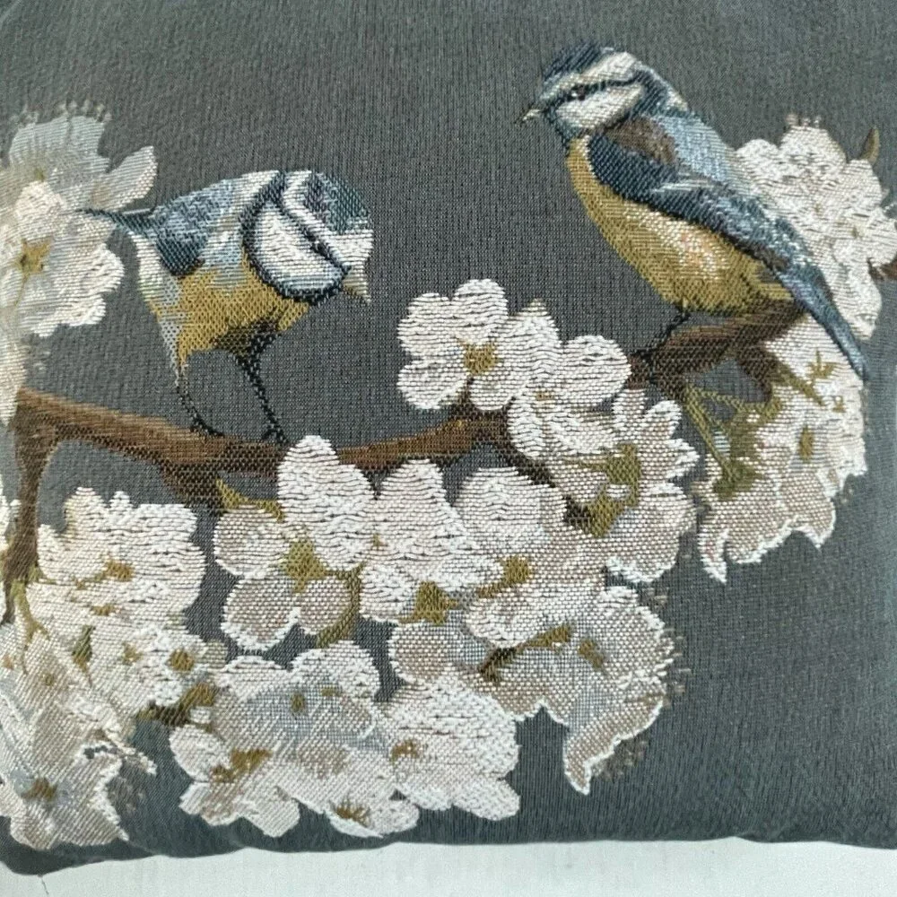 Art‎ De Lys Bird On Floral Blossom Branch Made in France Throw Pillows Stunning